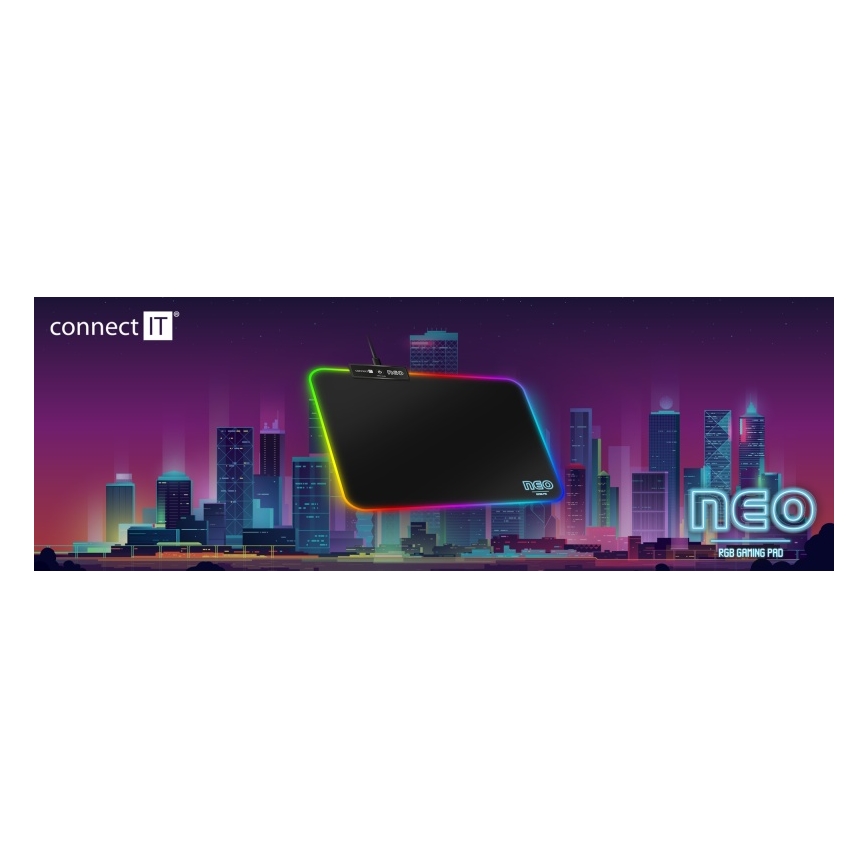 CONNECT IT CMP-3100-SM - LED RGB Gaming miška pad 32x24,5 cm črna