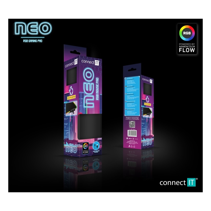 CONNECT IT CMP-3100-SM - LED RGB Gaming miška pad 32x24,5 cm črna