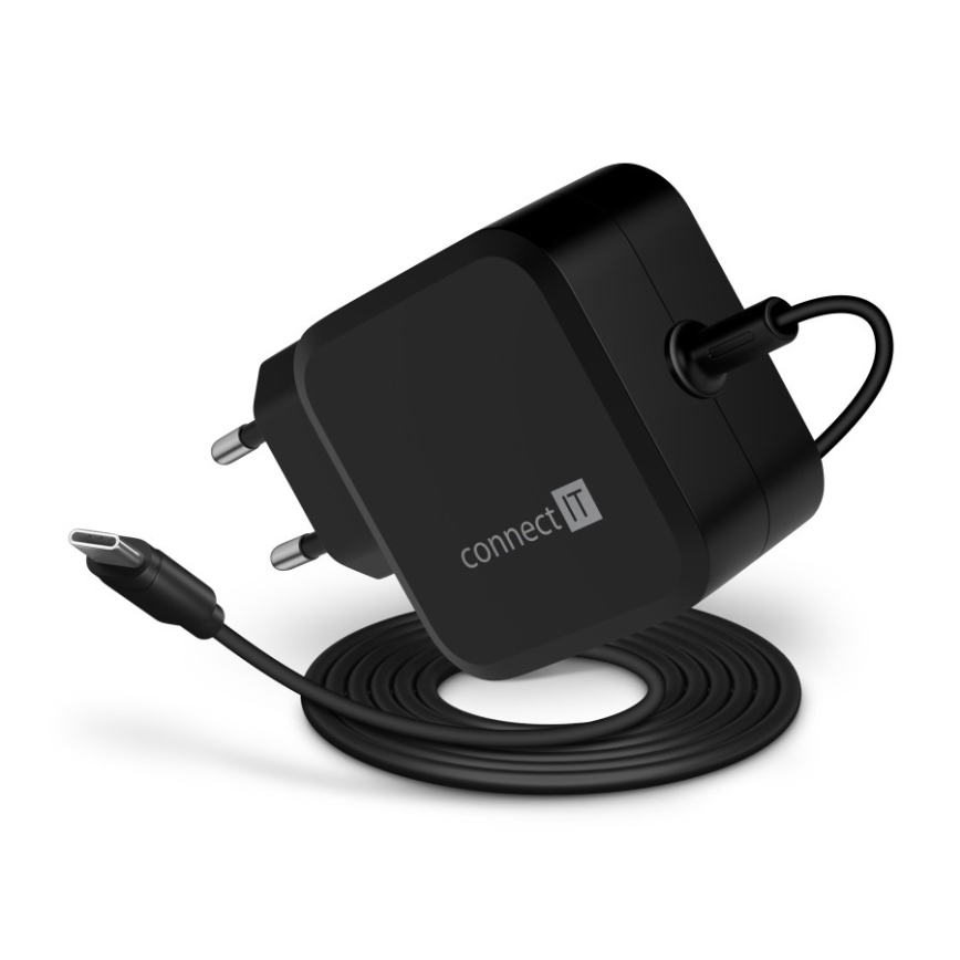 CONNECT IT CNP-1660-BK - Univerzalni napajalni adapter za prenosnike USB-C 67W