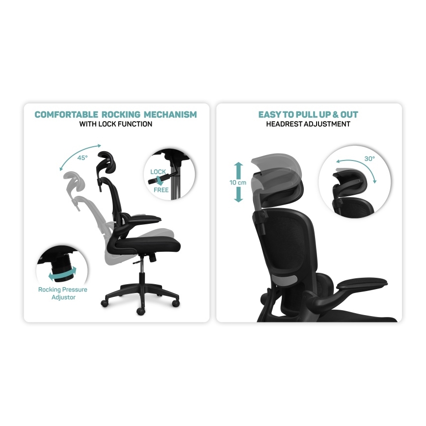 CONNECT IT COC-2500-BK - Pisarniški stol ForHealth DeltaPro črne barve