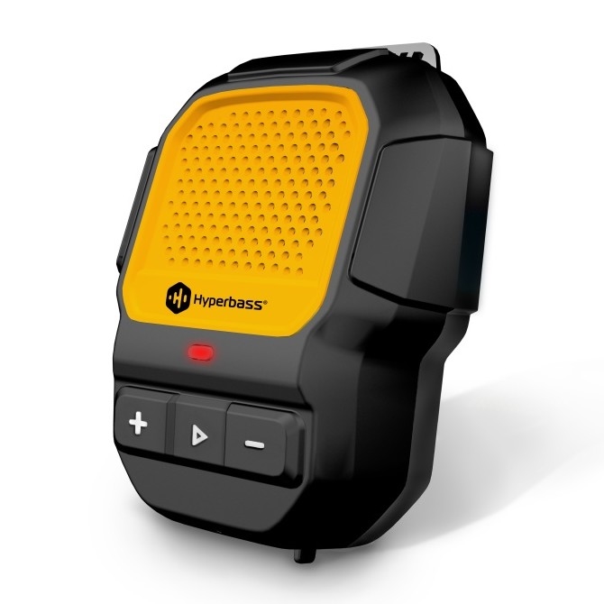 CONNECT IT HSP-1010-BK - Brezžični zvočnik z mikrofonom ClipBEAT 2W/5V 560 mAh IPX7 črna/rumena
