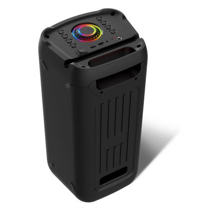 CONNECT IT HSP-3050-BK - LED Brezžični zvočnik z mikrofonom 60W/5V 4500 mAh črna + Daljinski upravljalnik