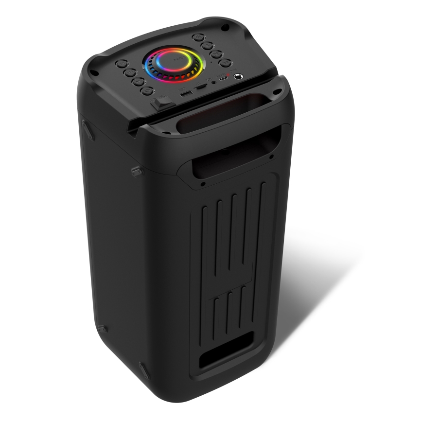CONNECT IT HSP-3050-BK - LED Brezžični zvočnik z mikrofonom 60W/5V 4500 mAh črna + Daljinski upravljalnik