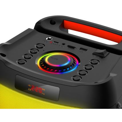 CONNECT IT HSP-3050-BK - LED Brezžični zvočnik z mikrofonom 60W/5V 4500 mAh črna + Daljinski upravljalnik