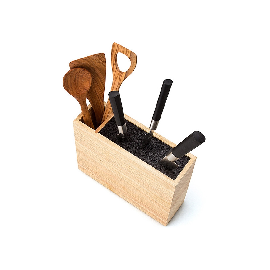 Continenta C3315 - Stojalo za nože s fleksibilnim vložkom in predalom 27,5x9x21,5 cm