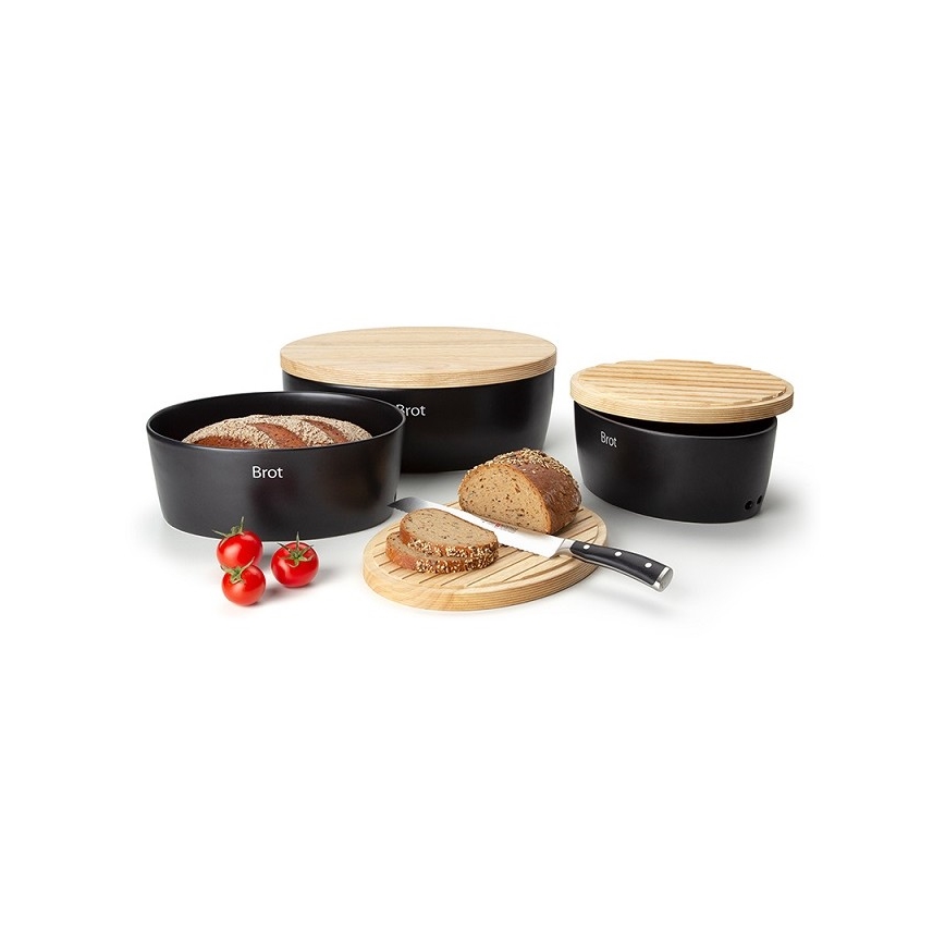 Continenta C3731 - Posoda za kruh s pokrovom 27x20x13,5 cm guma fig