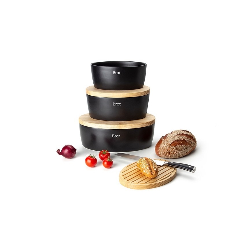 Continenta C3731 - Posoda za kruh s pokrovom 27x20x13,5 cm guma fig