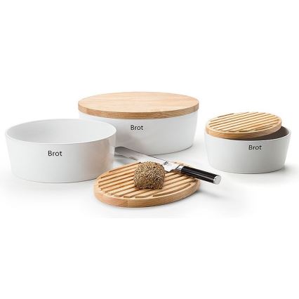 Continenta C3932 - Posoda za kruh 13,5x36 cm bela/bež