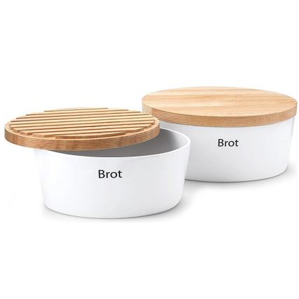 Continenta C3932 - Posoda za kruh 13,5x36 cm bela/bež
