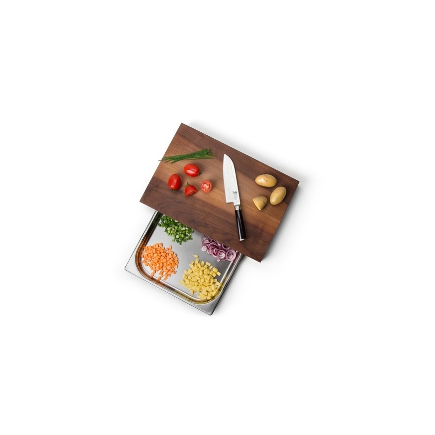 Continenta C4210 - Rezalna deska s pladnjem 39x27 cm oreh