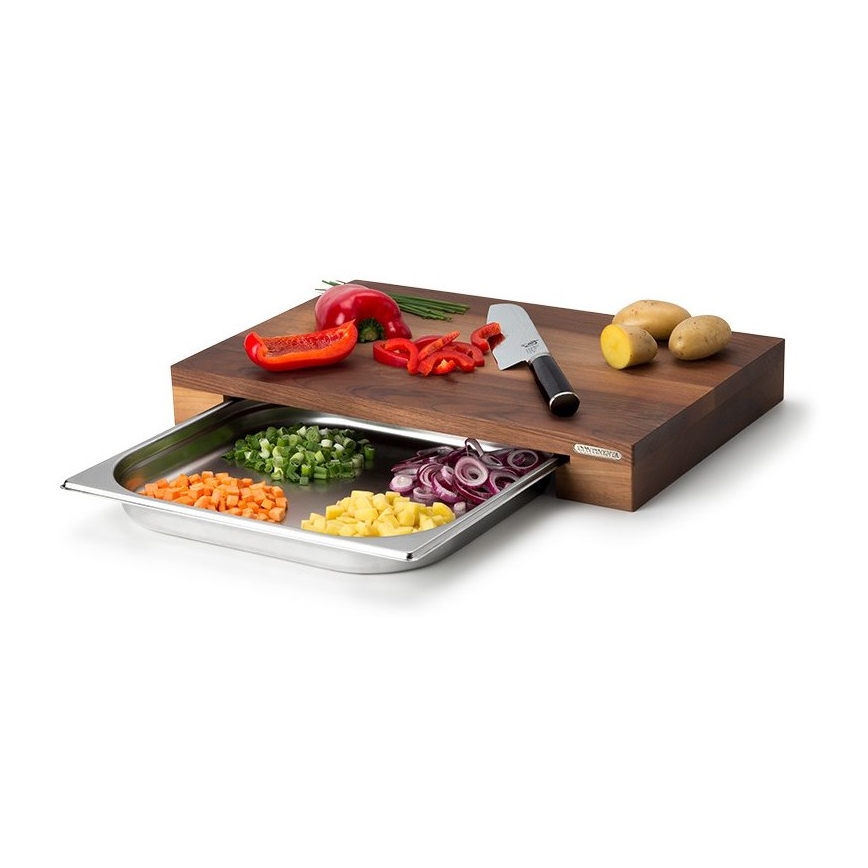 Continenta C4211 - Rezalna deska s pladnjem 48x32,5 cm oreh