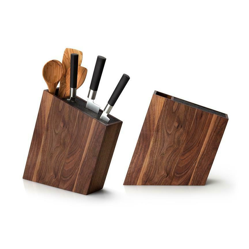 Continenta C4251- Stojalo za nože s fleksibilnim vložkom in predalom 31x8x24,5 cm oreh