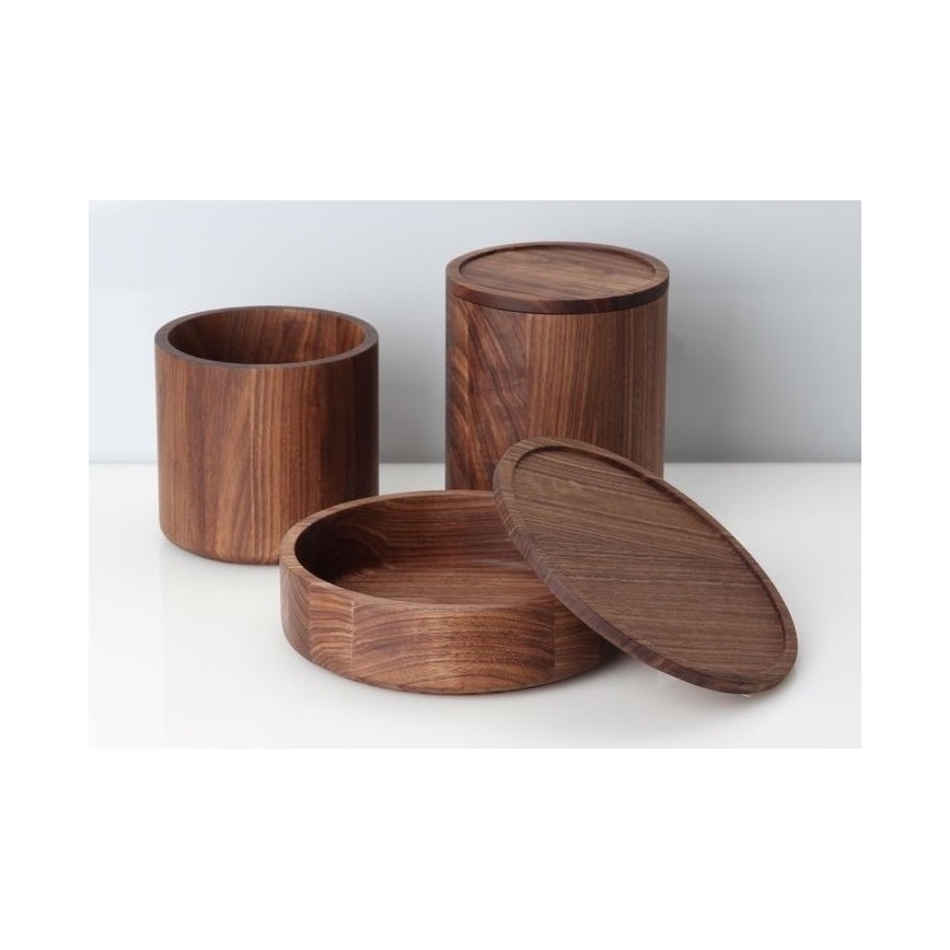 Continenta C4273 - Lesena posoda s pokrovom 13x13 cm oreh