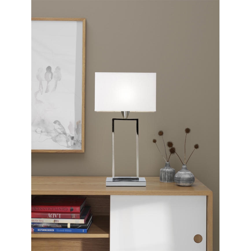 Cottex - Namizna svetilka KENSINGTON 1xE14/40W/230V srebrna