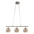 Cottex - Lestenec na kablu CAPELLA 3xE14/40W/230V dimna/rjava