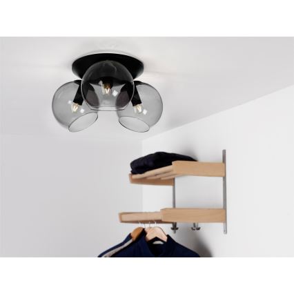 Cottex - Stropna svetilka CAPELLA 3xE14/40W/230V premer 37 cm dimna/črna