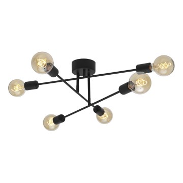 Cottex - Pritrjena stropna svetilka BATON 6xE27/60W/230V črna