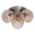 Cottex - Stropna svetilka CAPELLA 3xE14/40W/230V, premer 37 cm, dimljeno/rjavo