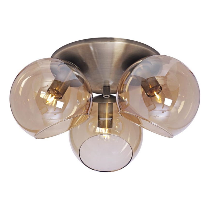 Cottex - Stropna svetilka CAPELLA 3xE14/40W/230V, premer 37 cm, dimljeno/rjavo