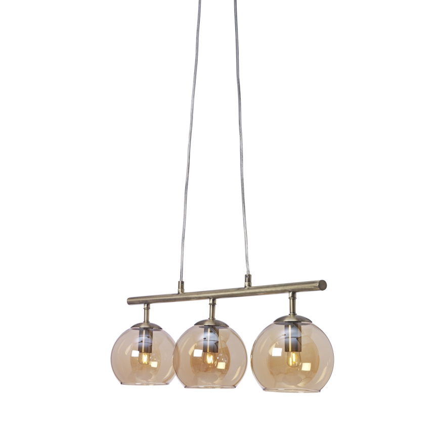 Cottex - Lestenec na kablu CAPELLA 3xE14/40W/230V dimna/rjava