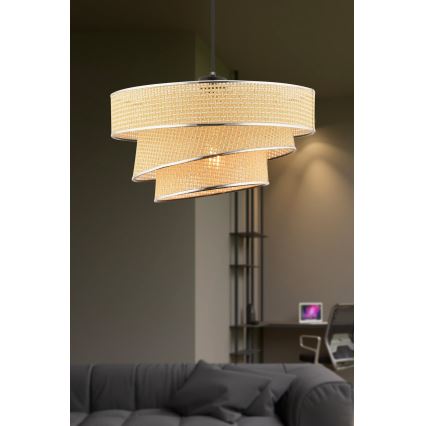 Couper Visilica 1xE27/60W/230V Bež/Šipkasti Hrom