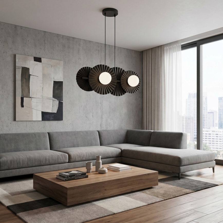 Črn lestenec na kablu UMBRA 4xG9/8W/230V
