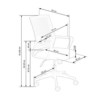 Črn pisarniški stol TONA