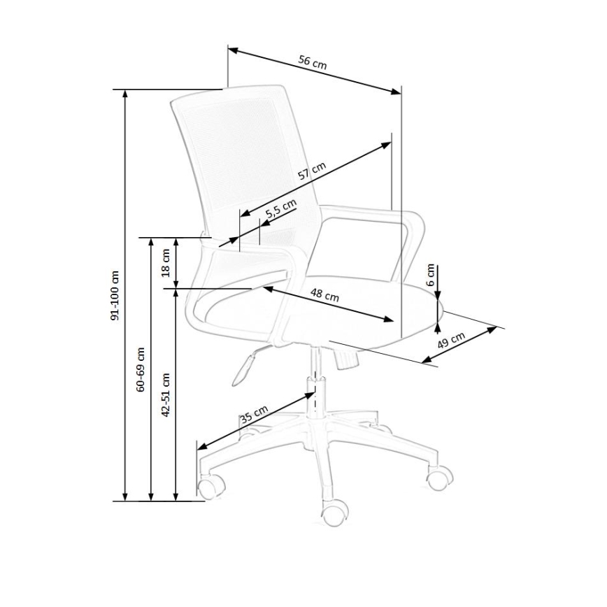 Črn pisarniški stol TONA