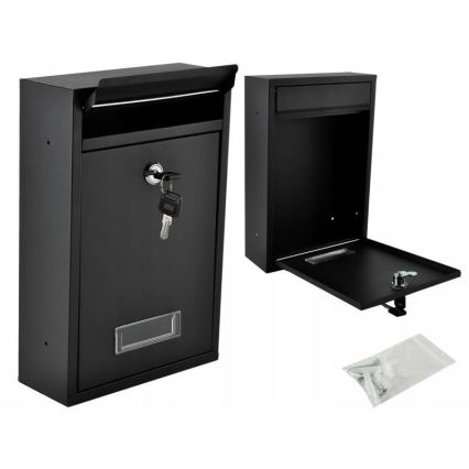 Črn poštni nabiralnik 21,7x32 cm