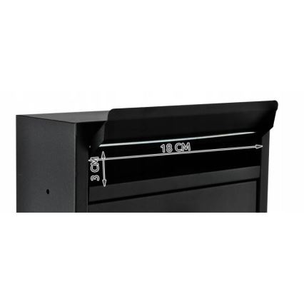 Črn poštni nabiralnik 21,7x32 cm