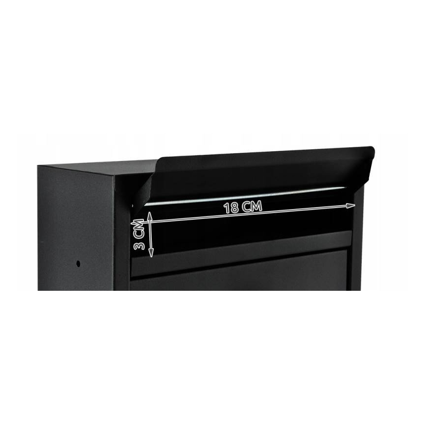 Črn poštni nabiralnik 21,7x32 cm