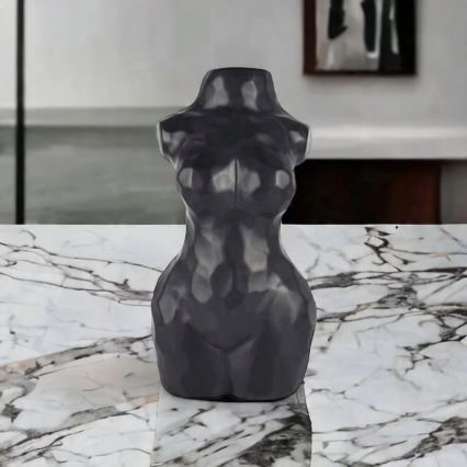 Črna keramična vaza, 30 cm