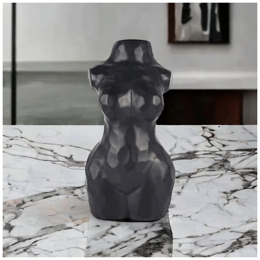 Črna keramična vaza, 30 cm
