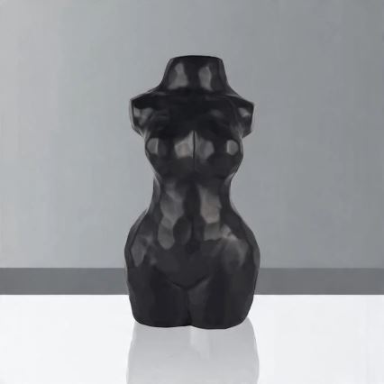Črna keramična vaza, 30 cm