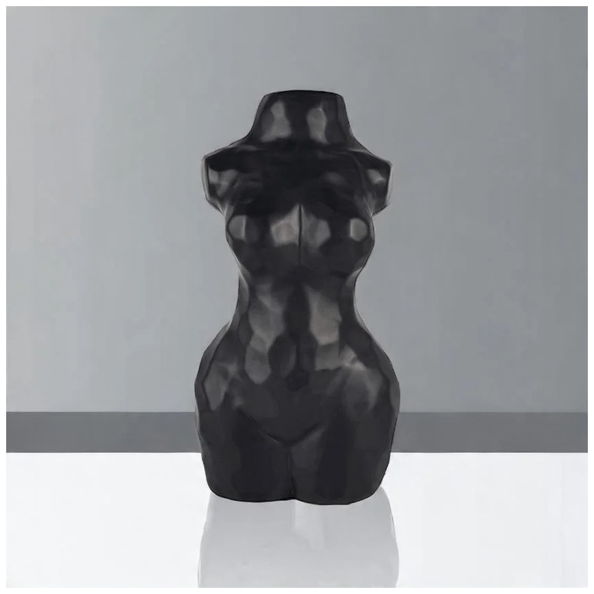 Črna keramična vaza, 30 cm