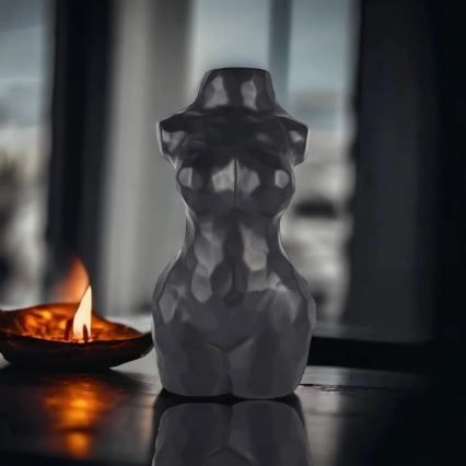 Črna keramična vaza, 30 cm