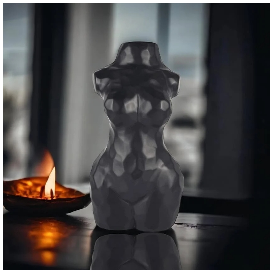 Črna keramična vaza, 30 cm