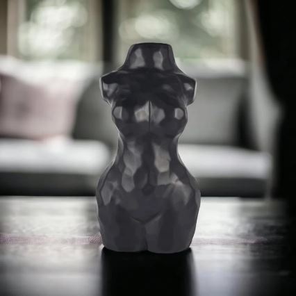 Črna keramična vaza, 30 cm