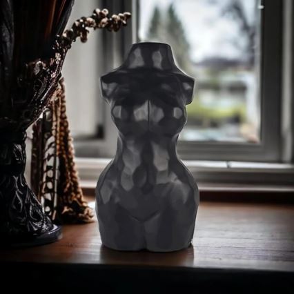 Črna keramična vaza, 30 cm