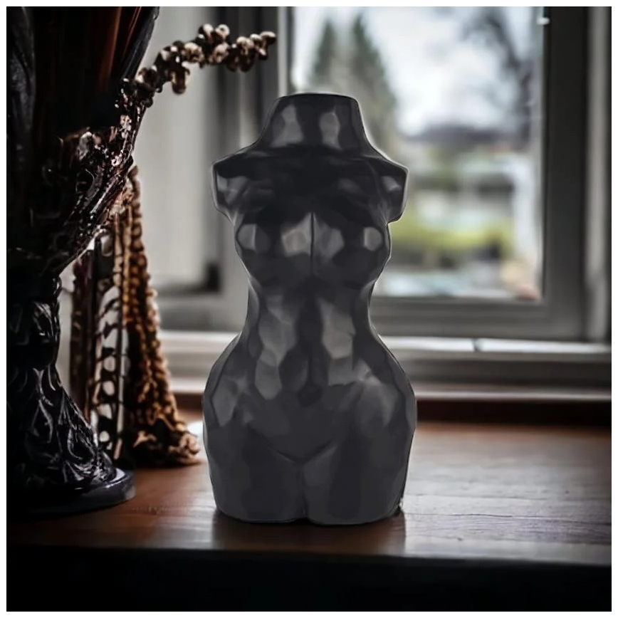 Črna keramična vaza, 30 cm