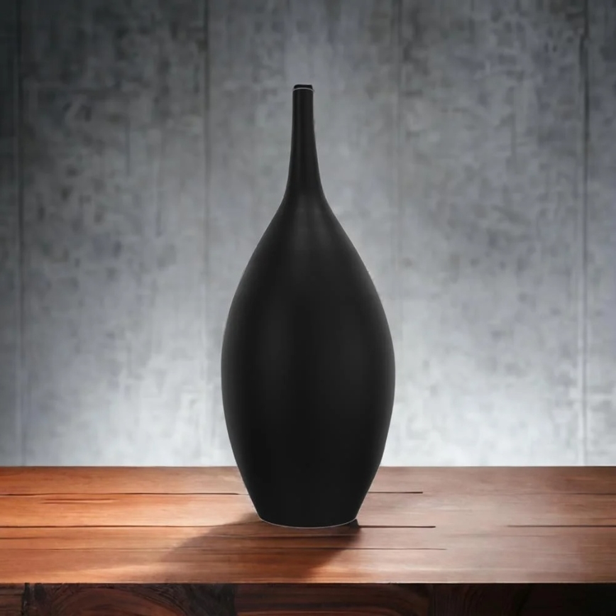 Črna keramična vaza, 47 cm