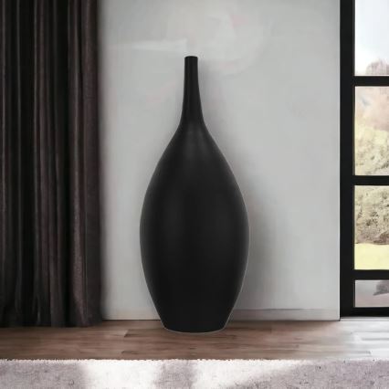 Črna keramična vaza, 47 cm