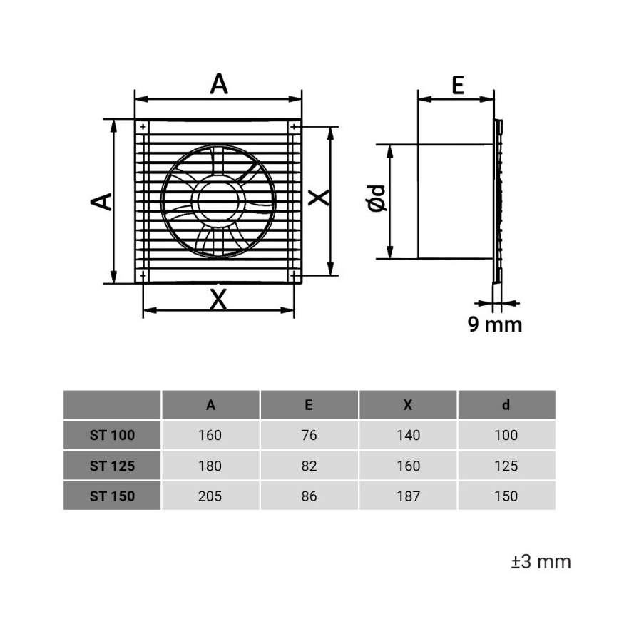 Dalap 1210 - aksialni ventilator z zaščitno mrežo 100 ST 14W/230V