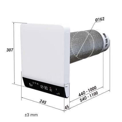 Dalap 25BP160 - Sobni rekuperator BRISE 160 PROFI 22W/230V Wi-Fi + daljinski upravljalnik
