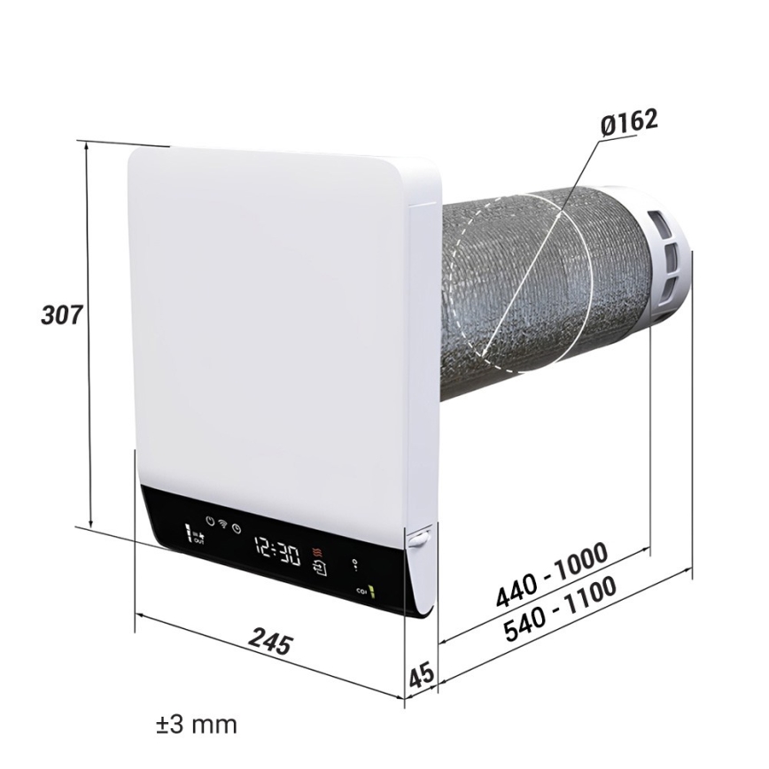 Dalap 25BP160 - Sobni rekuperator BRISE 160 PROFI 22W/230V Wi-Fi + daljinski upravljalnik