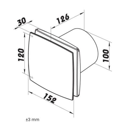 Dalap 41067 - Aksialni ventilator s časovnikom in senzorjem vlage 100 BFZW 12 14W/12V