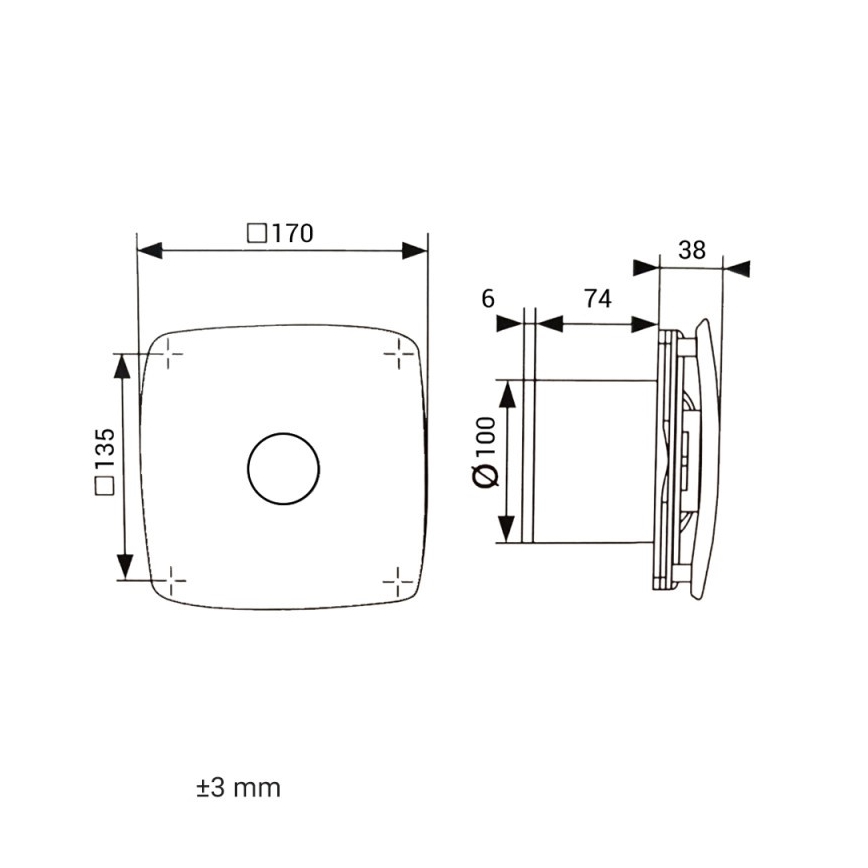 Dalap 41093zw - Aksialni ventilator s časovnikom 100 ONYX ZW 14W/230V