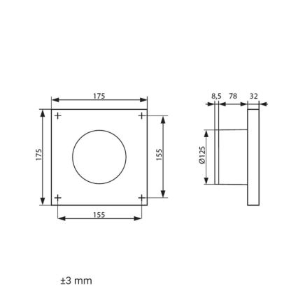 Dalap 41096 - Aksialni ventilator 125 DARK 10W/230V