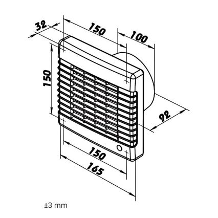 Dalap 41101 - Aksialni ventilator z avtomatsko žaluzijo 100 LV 20W/230V