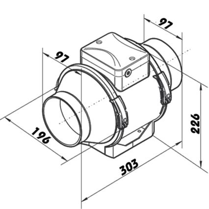 Dalap 8199 - Aksialni ventilator AP PROFI 100 25W/230V